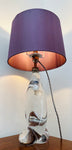 1950s Val St Lambert Swirled Clear Glass Lamp Base