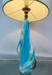 1950s Val St Lambert Turquoise Table Lamp
