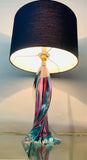 1950s Val St Lambert Turquoise Glass Lamp