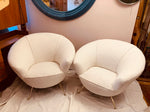 1950s Italian Curved Armchair with Brass Legs