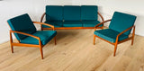 1950s Kai Kristiansen "Paper Knife" Teak Sofa & Armchairs