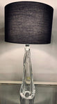 1950s Val St Lambert Clear Glass Table Lamp
