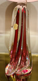 1950s Val St Lambert Red & Clear Glass Table Lamp