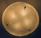 1960s Kaiser Leuchten Textured Circular Glass Flush Mount