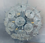1960s Val St Lambert Cut Glass Sputnik Chandelier