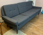 1960s Danish 3-Seater Svend Skipper Blue Grey Sofa