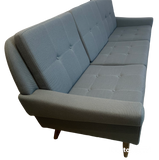 1960s Danish 3-Seater Svend Skipper Blue Grey Sofa