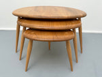 1960s Ercol Elm Pebble Set of 3 Nesting Tables