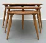 1960s Ercol Elm Pebble Set of 3 Nesting Tables