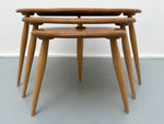 1960s Ercol Elm Pebble Set of 3 Nesting Tables