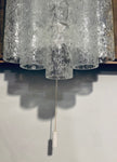 1960s Doria Leuchten Ice Glass & Brass Wall Sconce