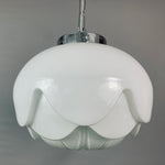 1960s Putzler "Artichoke" White Glass Hanging Light