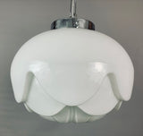 1960s Putzler "Artichoke" White Glass Hanging Light