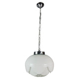 1960s Putzler "Artichoke" White Glass Hanging Light