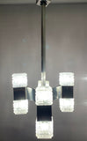 1960s Small Italian Sciolari Chrome and Glass Pendant Light