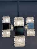 1960s Small Italian Sciolari Chrome and Glass Pendant Light