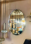 1960s Italian Metalvetro Oval Scalloped Mirror