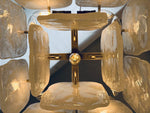 1960s Kalmar Two-Tiered Iced Block Glass Chandelier