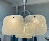 1960s Kalmar Two-Tiered Iced Block Glass Chandelier