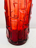 1960s Swedish 'Bark' Aseda Glasbruk Ruby Red Vase