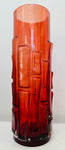 1960s Swedish 'Bark' Aseda Glasbruk Ruby Red Vase