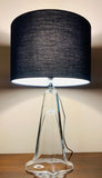 1960s Belgium Clear Glass Table Lamp