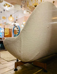 1960s Greaves and Thomas Egg Sofa in White Boucle Fabric