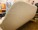1960s Greaves and Thomas Egg Sofa in White Boucle Fabric