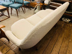 1960s Greaves and Thomas Egg Sofa in White Boucle Fabric