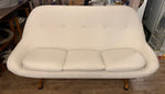 1960s Greaves and Thomas Egg Sofa in White Boucle Fabric