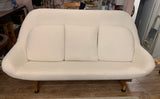 1960s Greaves and Thomas Egg Sofa in White Boucle Fabric