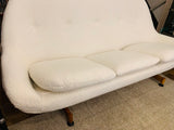 1960s Greaves and Thomas Egg Sofa in White Boucle Fabric