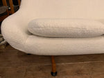 1960s Greaves and Thomas Egg Sofa in White Boucle Fabric