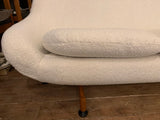 1960s Greaves and Thomas Egg Sofa in White Boucle Fabric