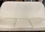 1960s Greaves and Thomas Egg Sofa in White Boucle Fabric