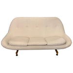 1960s Greaves and Thomas Egg Sofa in White Boucle Fabric