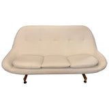 1960s Greaves and Thomas Egg Sofa in White Boucle Fabric