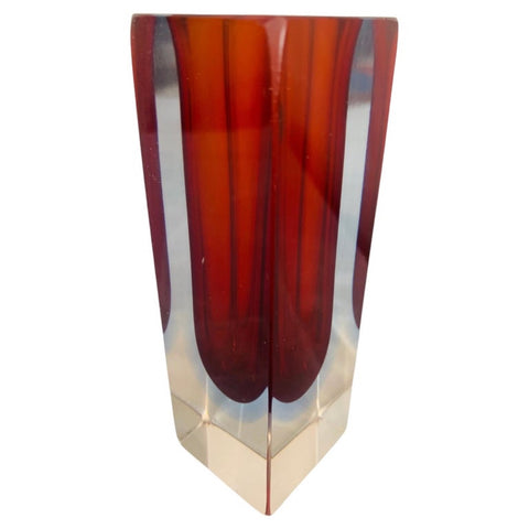 1960s Italian Murano Sommerso Glass Vase