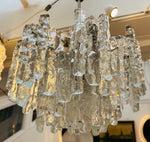 1970s Kalmar Two-Tier Iced Glass Chandelier