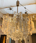 1970s Kalmar Two-Tier Iced Glass Chandelier