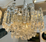 1970s Kalmar Two-Tier Iced Glass Chandelier