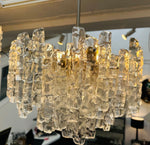 1970s Kalmar Two-Tier Iced Glass Chandelier