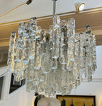 1970s Kalmar Two-Tier Iced Glass Chandelier