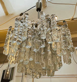 1970s Kalmar Two-Tier Iced Glass Chandelier