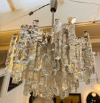 1970s Kalmar Two-Tier Iced Glass Chandelier