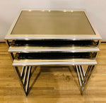 1970s Belgium Belgo Chrom Nest of 3 Tables