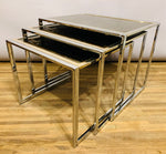 1970s Belgium Belgo Chrom Nest of 3 Tables