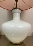 1970s Belgium White Illuminated Glass Lamp Base