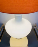 1970s Belgium White Illuminated Glass Lamp Base