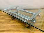 1970s French Stacked Tubular Chrome Coffee Table